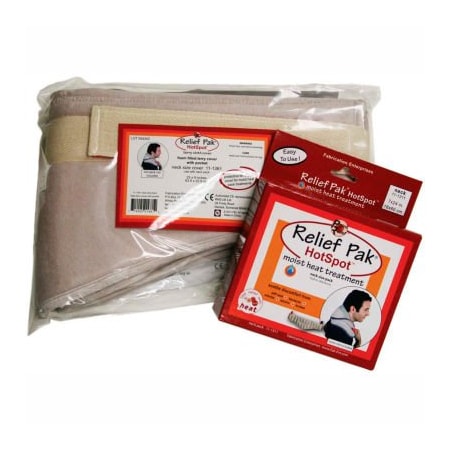 Fabrication Enterprises Relief Pak HotSpot Moist Heat Pack and Cover Set, Neck Pack with Foam-Filled Cover, 12/PK 11-1301-12